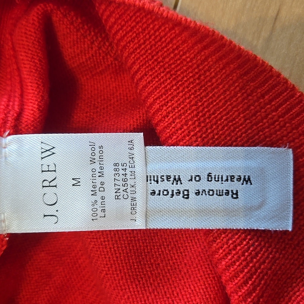 J.Crew Men's Merino Wool Sweater in Tomato Red MEDIUM - Picture 7 of 11
